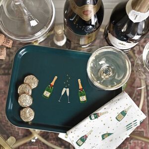 Champagne Theme Small Painted Wood Serving Tray Sophie Allport